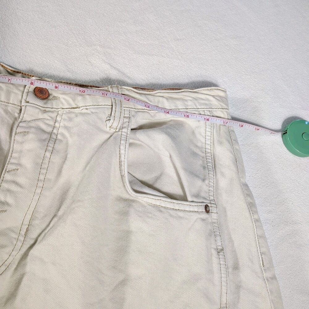 We The Free Women’s Jeans 32 Cream Milk Good Luck Mid-rise Barrel Baggy Loose - Picture 11 of 12